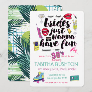 Invitation Fête des mariées de retour en arrière des années 9