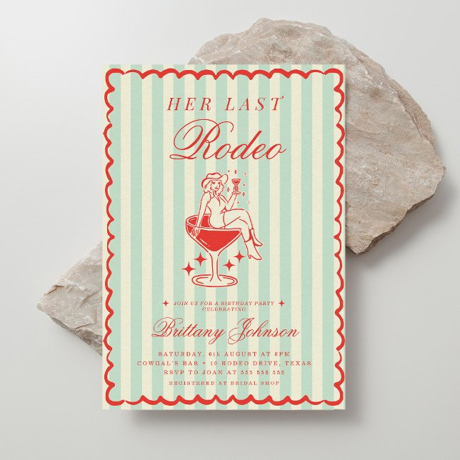 Invitation Fête des mariées de rodéo Dernière vintage occiden (Créateur téléchargé)