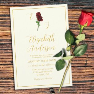 Invitation Fête des mariées de Rose d'or ivoire