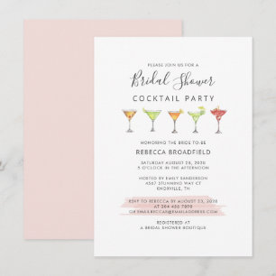 Invitation Fête des mariées de script chic Cocktail Party