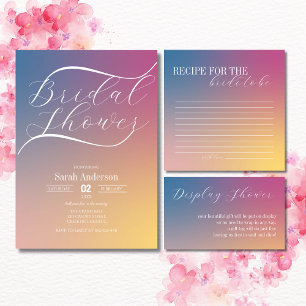 Invitation Fête des mariées de script moderne de dégradé viol