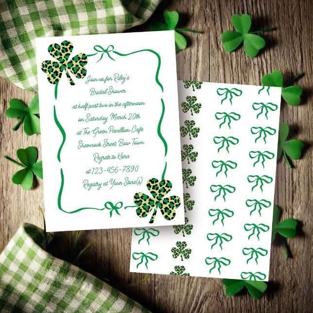 Invitation Fête des mariées de Shamrock Empreinte de léopard  (Créateur téléchargé)