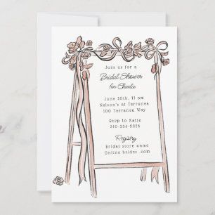 Invitation Fête des mariées de signe à main en aquarelle gélo