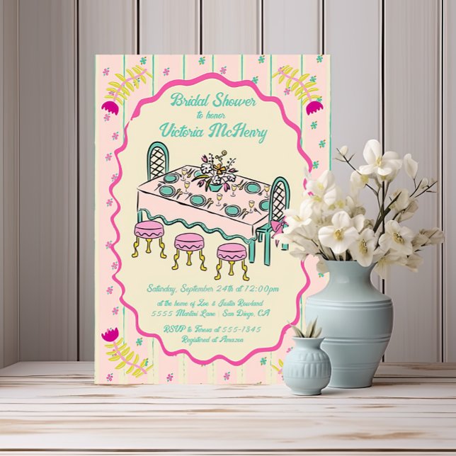Invitation Fête des mariées de table de la table du grand-mil (Créateur téléchargé)