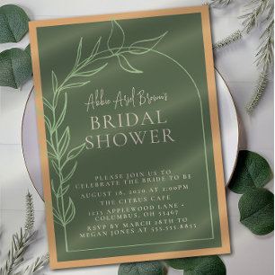 Invitation Fête des mariées de texte de script minimal Sage G