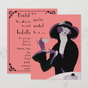 Invitation Fête des mariées de thé Art déco vintage après-mid