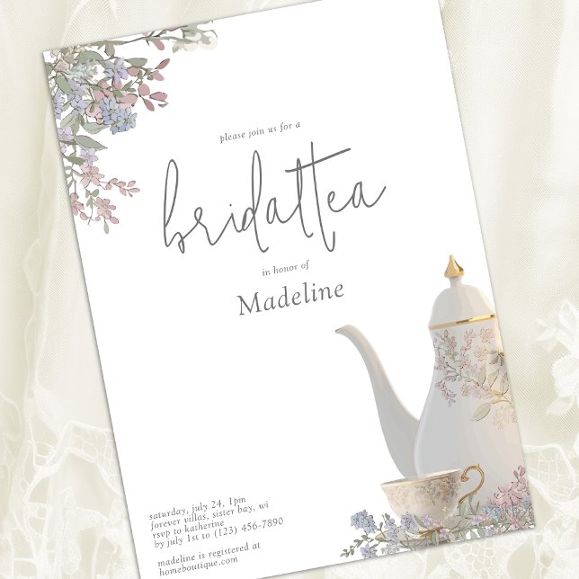 Invitation Fête des mariées de thé floral (Créateur téléchargé)