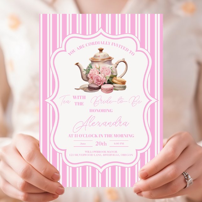 Invitation Fête des mariées de thé floral rose doux (Créateur téléchargé)