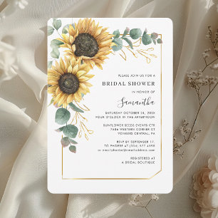 Invitation Fête des mariées de tournesol floral aquarelle