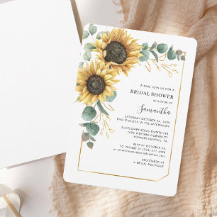 Invitation Fête des mariées de tournesol floral aquarelle