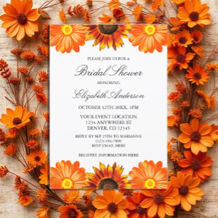Invitation Fête des mariées de tournesol floral d'automne