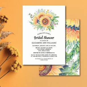 Invitation Fête des mariées de tournesol rustique
