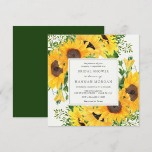 Invitation Fête des mariées de tournesols