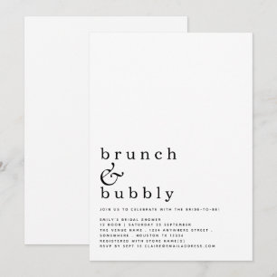 Invitation Fête des mariées de typographie minimaliste de Bru