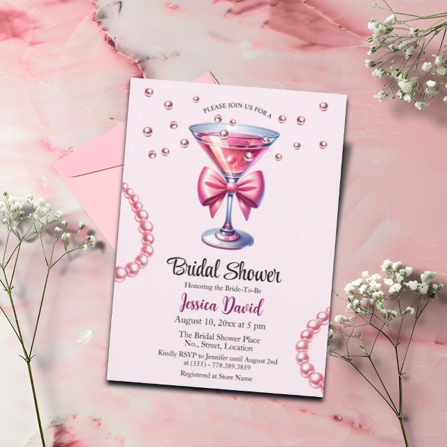 Invitation Fête des mariées de verre perles et poursuites (Créateur téléchargé)