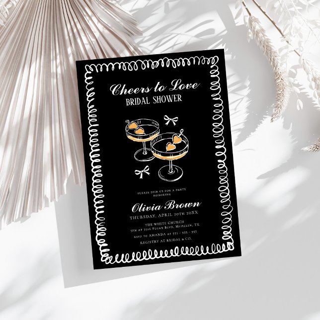 Invitation Fête des mariées de vin blanc et blanc (Créateur téléchargé)
