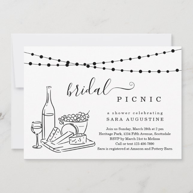 Invitation Fête des mariées Dégustation de vin et Fromage (Devant)
