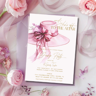 Invitation Fête des mariées Derby Casquette rose