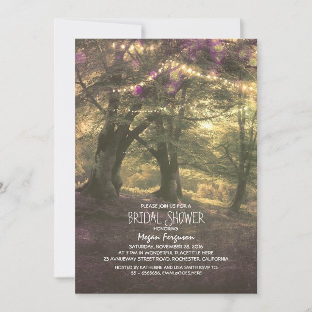 Invitation Fête des mariées des arbres rustiques (Devant)