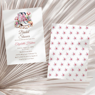 Invitation Fête des mariées des bottes de cowgirl côtières