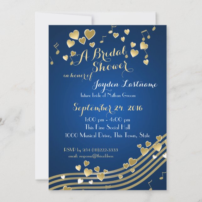 Invitation Fête des mariées des Coeurs de musique (Devant)