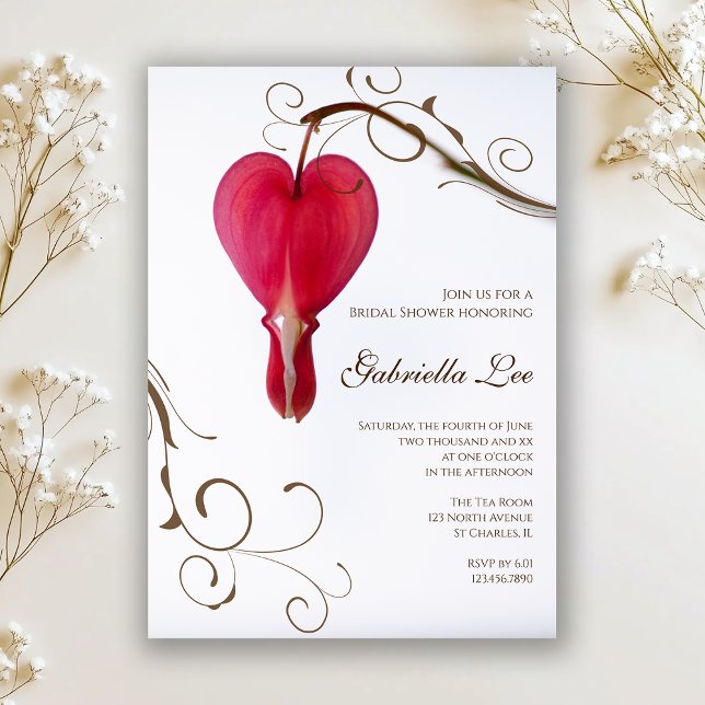 Invitation Fête des mariées des Coeurs saignants rouges (Créateur téléchargé)