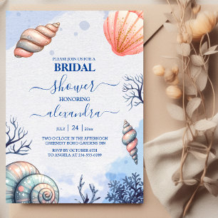 Invitation Fête des mariées des coquillages de plage tropical