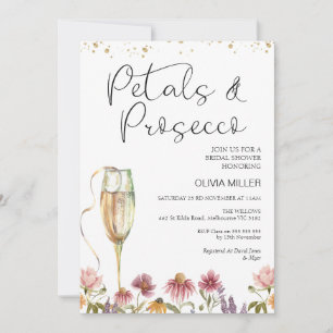 Invitation Fête des mariées des pétales fleurs sauvages et de