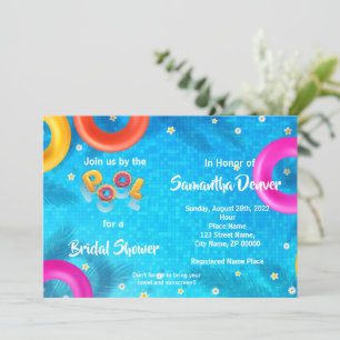 Invitation Fête des mariées d'été au bord de la piscine