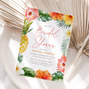 Invitation Fête des mariées d'été tropicale florale