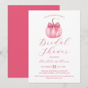 Invitation Fête des mariées d'Halloween Coquette Bow Citrouil