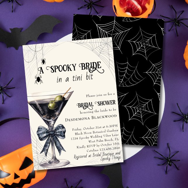Invitation Fête des mariées d'Halloween éffrayante Spider Bow (Créateur téléchargé)