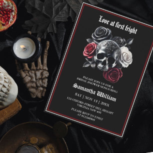 Invitation Fête des mariées d'Halloween florale moderne