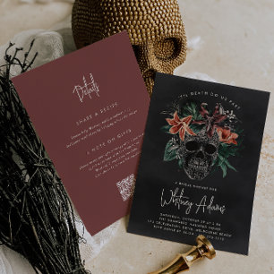 Invitation Fête des mariées d'Halloween florale tropicale