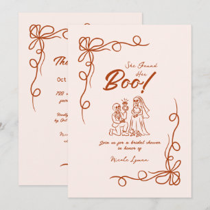 Invitation Fête des mariées d'Halloween Whimsical dessinée à