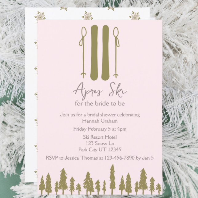 Invitation Fête des mariées d'hiver Pink Apres (Créateur téléchargé)