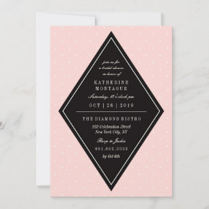 Invitation Fête des mariées Diamond Pois Retro Chi