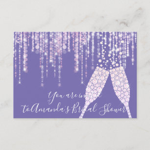 Invitation Fête des mariées Diamond Verre Bubbles Sweet16e