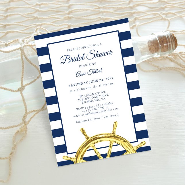 Invitation Fête des mariées d'or de la marine classique (Créateur téléchargé)