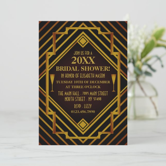 Invitation Fête des mariées d'or Gatsby (Debout devant)