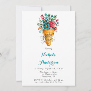 Invitation Fête des mariées dorée à la crème glacée Romance p