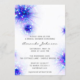 Invitation Fête des mariées Douce 16e Abstrait Rose Bleu