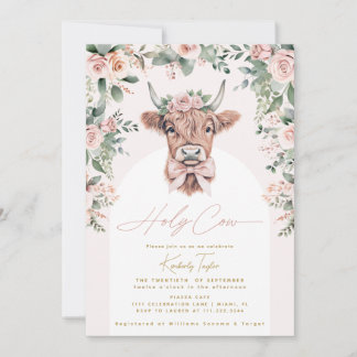 Invitation Fête des mariées du Boho de vache de la vache High