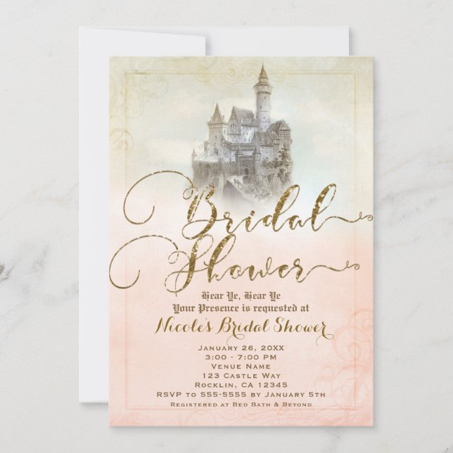 Invitation Fête des mariées du château du livre d'histoire ro (Devant)