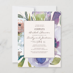 Invitation Fête des mariées du Couple bleu rose violet