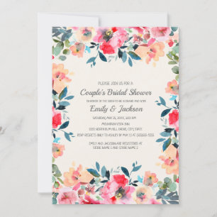 Invitation Fête des mariées du couple de fleurs de printemps 