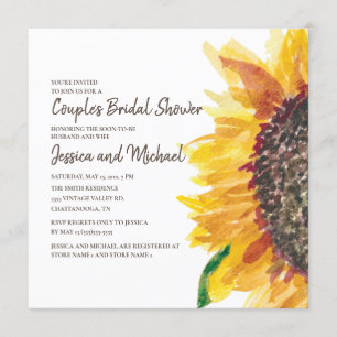 Invitation Fête des mariées du couple de tournesol Brown jaun