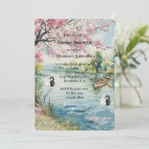 Invitation Fête des mariées du lac des Cygnes romantiques