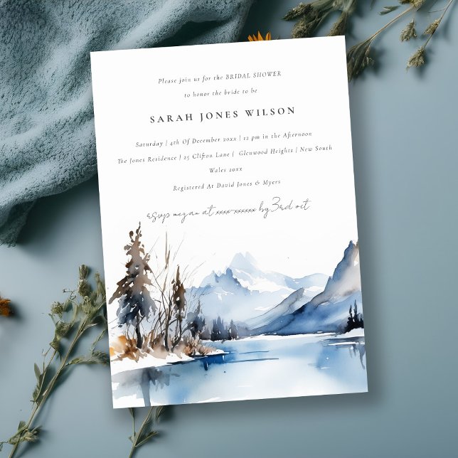 Invitation Fête des mariées du paysage de neige hivernale du  (Créateur téléchargé)