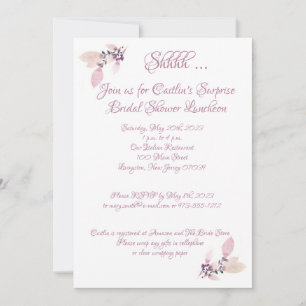 Invitation Fête des mariées, Dusty Rose aquarelle